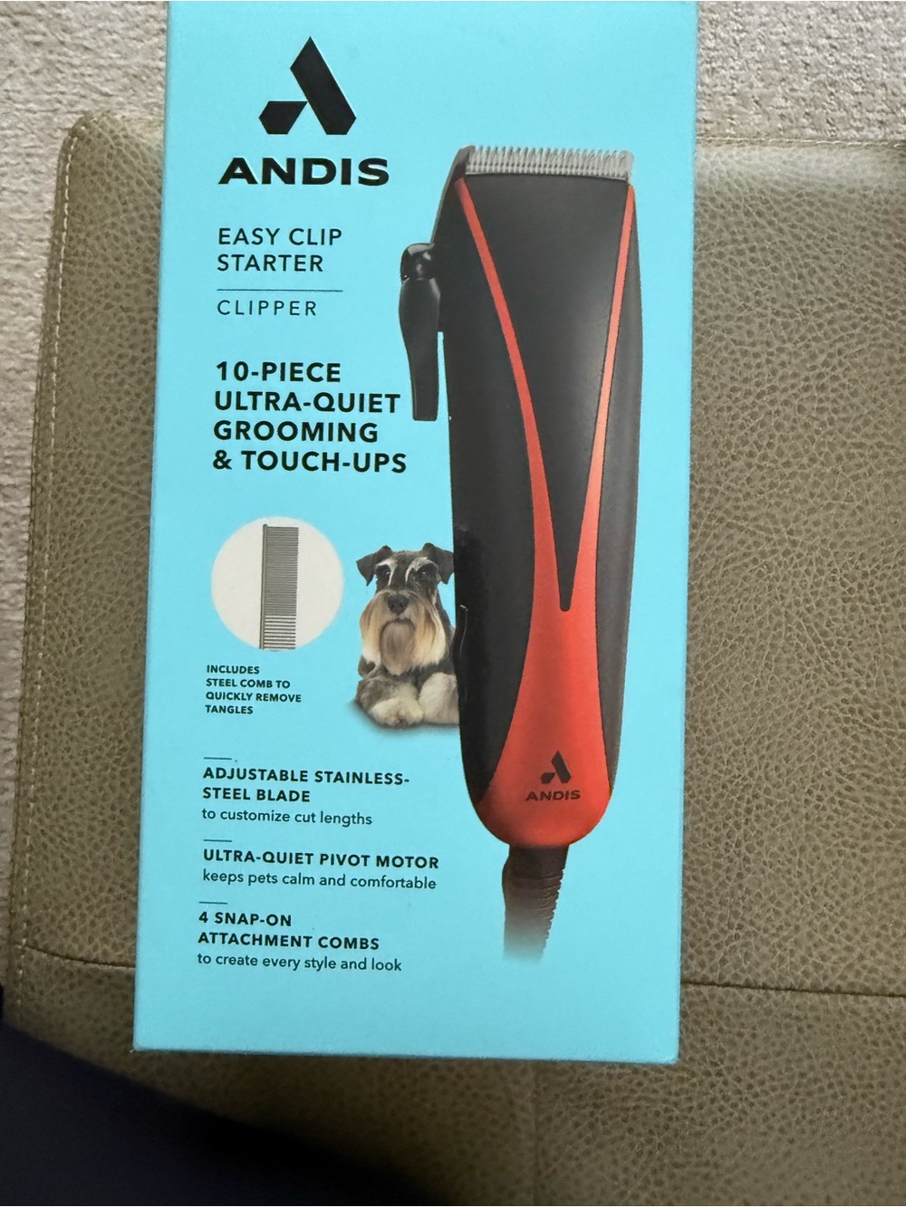 Andis Easy Clip Starter Clipper - Black and Red